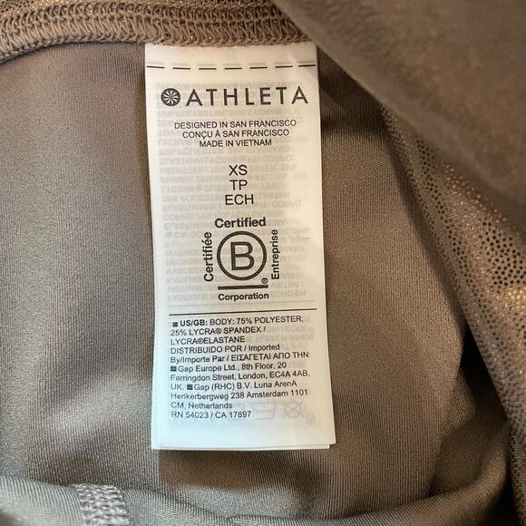 Athleta Elation Shine Tight Legging XS NWT Metallic Bronze/Tuscan Gold High-Rise - Picture 4 of 13